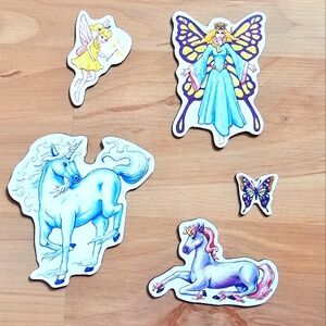 Magnets Unicorn Fairy Butterfly Mythical Lot of 5